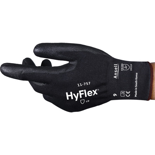 Gants r&eacute;sistant aux coupures Hyflex 11-757, Taille 6, Calibre 18, Rev&ecirc;tement Polyur&eacute;thane, Enveloppe en Intercept, ASTM ANSI niveau A7/EN 388 niveau F Equipex