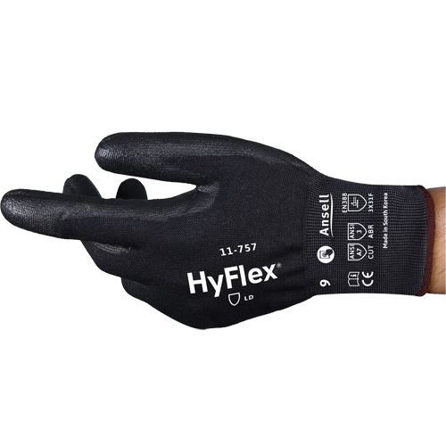 Gants r&eacute;sistant aux coupures Hyflex 11-757, Taille 7, Calibre 18, Rev&ecirc;tement Polyur&eacute;thane, Enveloppe en Intercept, ASTM ANSI niveau A7/EN 388 niveau F Equipex