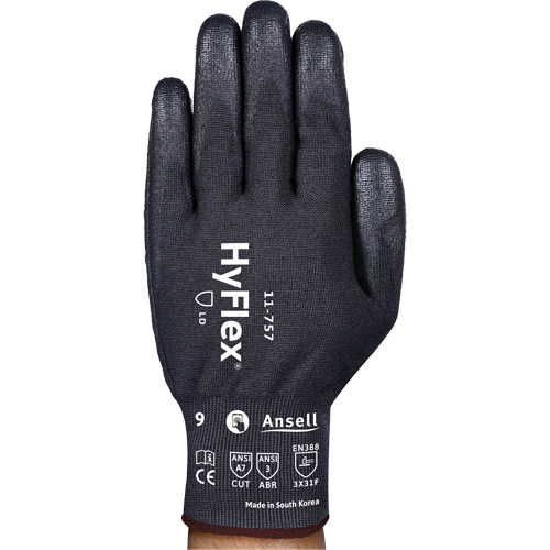 Gants r&eacute;sistant aux coupures Hyflex 11-757, Taille 7, Calibre 18, Rev&ecirc;tement Polyur&eacute;thane, Enveloppe en Intercept, ASTM ANSI niveau A7/EN 388 niveau F Equipex
