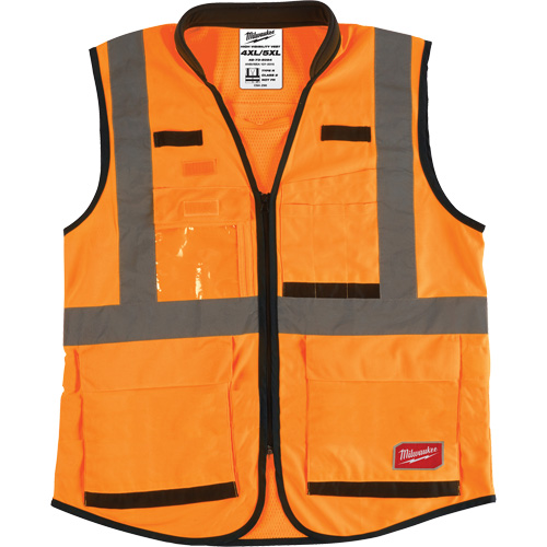 Performance Safety Vest, High Visibility Orange, 4X-Large/5X-Large Equipex