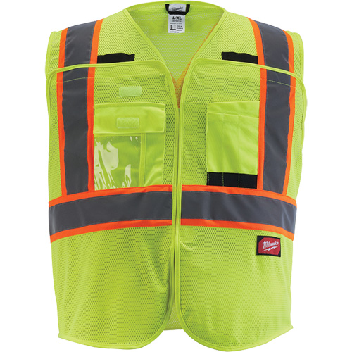 Veste de s&eacute;curit&eacute; pour signaleur, Jaune lime haute visibilit&eacute;, Moyen/Petit Equipex