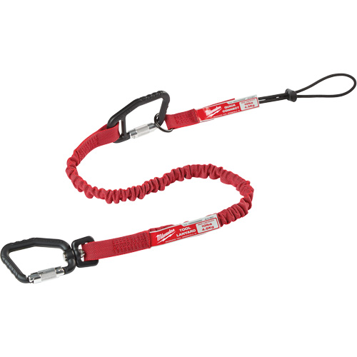 Quick-Connect Locking Tool Lanyard, Bungee, Carabiner/Loop Equipex