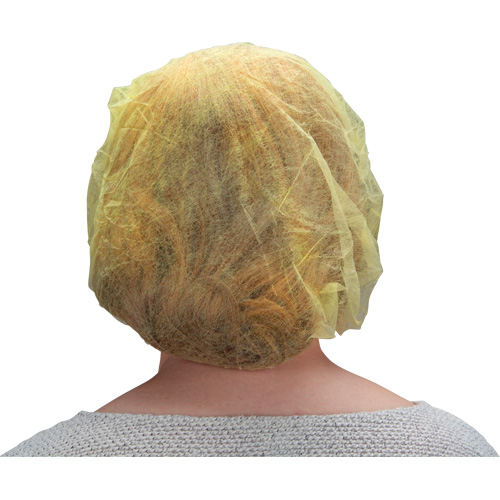 Bouffant Caps, Polypropylene, 21", Yellow Equipex