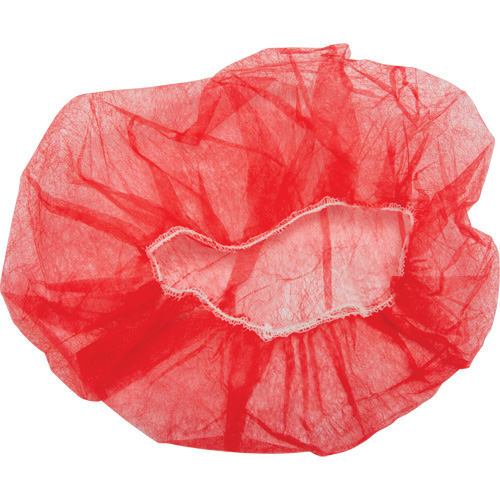 Bouffant Caps, Polypropylene, 24", Red Equipex