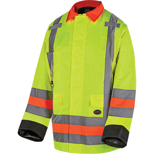 6040 Veste de contr&ocirc;le de la circulation pour l'hiver qu&eacute;b&eacute;cois, Polyester, Jaune lime haute visibilit&eacute;, T-petit Equipex