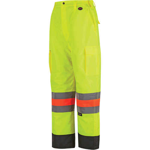 6041 Pantalon de contr&ocirc;le de la circulation pour l'hiver qu&eacute;b&eacute;cois, Polyester, T-petit, Jaune lime haute visibilit&eacute; Equipex