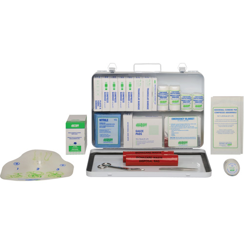 Trousse de premiers soins, R&eacute;pond &agrave; la norme CSA Z1220-17 type 2 environnements &agrave; faible risque, Moyen (26-50 travailleurs) Equipex