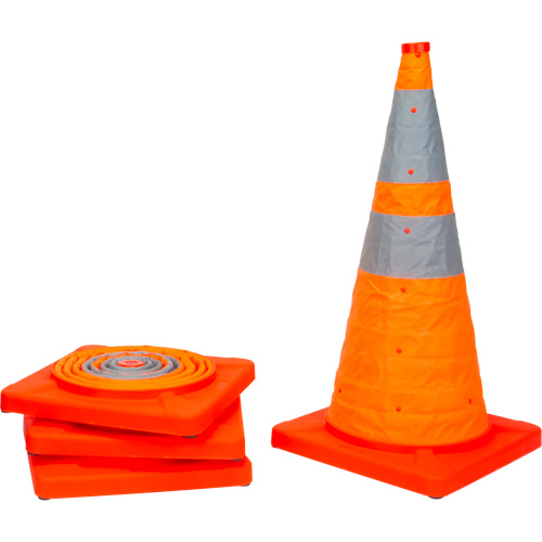 C&ocirc;ne de signalisation repliable, 28" h, Orange Equipex