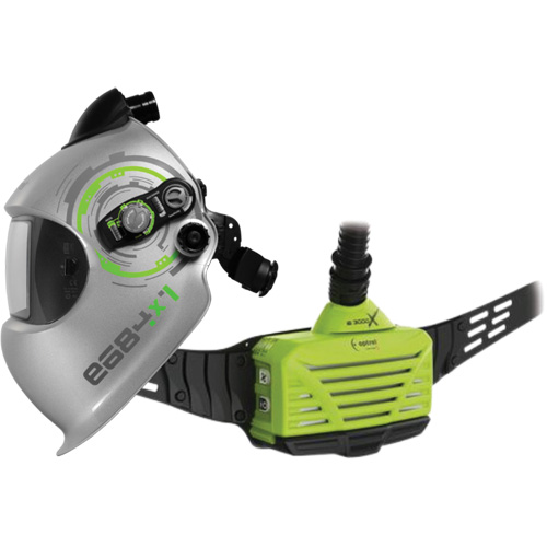 e3000x Welding Belt-Mount PAPR System, Headcover & Faceshield/Welding Helmet, Lithium-Ion Battery Equipex