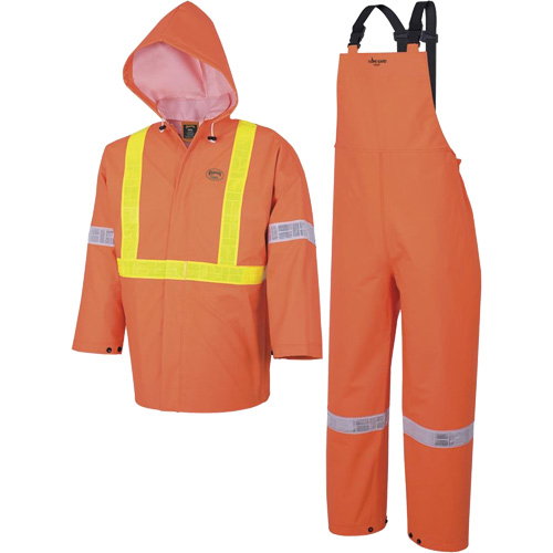 R85 Element FR FR 3-Piece Safety Rain Suit, Small, High Visibility Orange Equipex