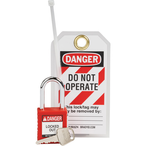 Nylon Safety Lockout Padlock & Tag Kit, 3 Components Equipex