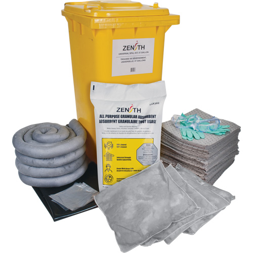 Spill Kit, Universal, Bin, 63 US gal. Absorbancy Equipex