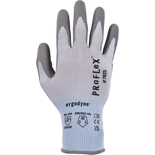 Gants r&eacute;sistant &agrave; la coupe Proflex 7025, Taille Petit, Calibre 18, Rev&ecirc;tement Polyur&eacute;thane, Enveloppe en Nylon/PEHP/Spandex, ASTM ANSI niveau A2/EN 388 niveau B Equipex