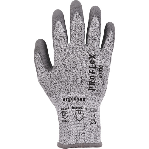 ProFlex 7030 Cut-Resistant Gloves, Size Small, 13 Gauge, Polyurethane Coated, Nylon/HPPE/Spandex Shell, ASTM ANSI Level A3/EN 388 Level C Equipex