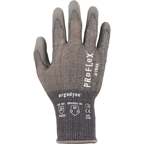 ProFlex 7025 Cut-Resistant Gloves, Size Small, 18 Gauge, Polyurethane Coated, Nylon/HPPE/Spandex Shell, ASTM ANSI Level A2/EN 388 Level B Equipex