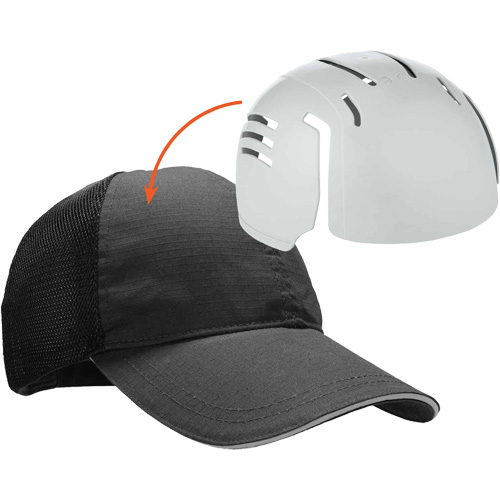Skullerz 8946 Standard Baseball Cap with Bump Cap Insert, Black Equipex