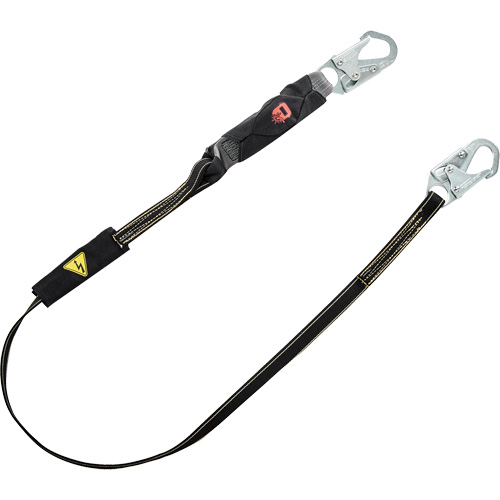 V-Series Welding Energy Absorbing Lanyard, 6', Snap Hook Center, Snap Hook Leg Ends, Kevlar&reg;/Metal/Nylon Equipex