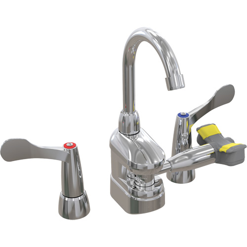 Robinet/douche oculaire activ&eacute; par bascule avec vanne &agrave; palette au poignet, Installation Montage sur &eacute;vier Equipex