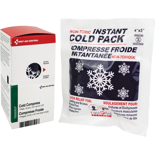 Recharge de compresses instantan&eacute;es SmartCompliance, Froid, Utilisation unique, 4" x 5" Equipex