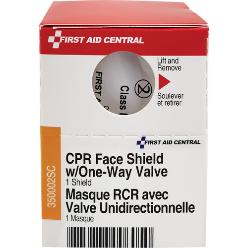 SmartCompliance&reg; Refill CPR Faceshield with One-Way Valve, Single Use Faceshield, Class 2 Equipex
