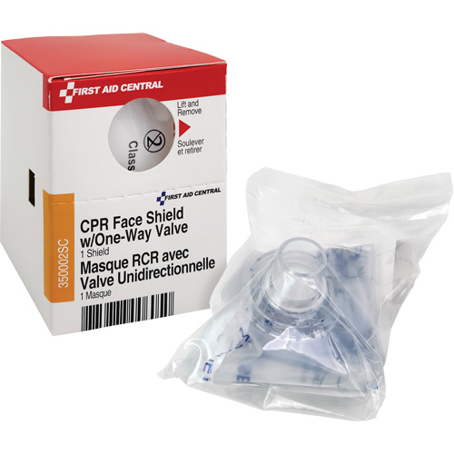SmartCompliance&reg; Refill CPR Faceshield with One-Way Valve, Single Use Faceshield, Class 2 Equipex