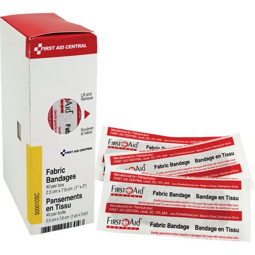 SmartCompliance&reg; Refill Adhesive Bandages, Rectangular/Square, 3", Fabric, Non-Sterile Equipex