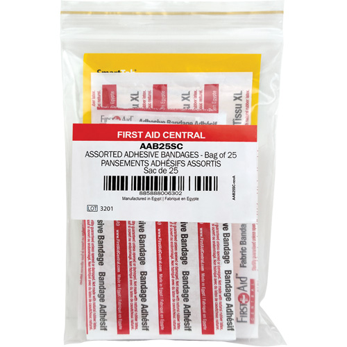 SmartCompliance&reg; Refill Adhesive Bandages, Assorted, Fabric/Plastic, Non-Sterile Equipex