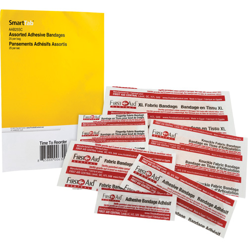 SmartCompliance&reg; Refill Adhesive Bandages, Assorted, Fabric/Plastic, Non-Sterile Equipex
