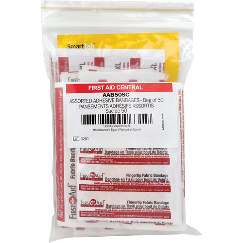 SmartCompliance&reg; Refill Adhesive Bandages, Assorted, Fabric/Plastic, Non-Sterile Equipex
