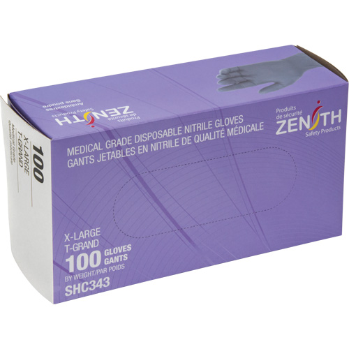 Medical Grade Disposable Gloves, X-Large, Nitrile, 6-mil, Powder-Free, Black, Class 2 Equipex