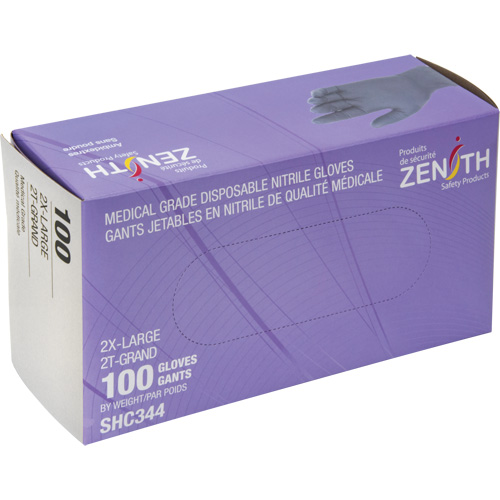 Gants jetables de calibre m&eacute;dical, 2T-Grand, Nitrile, 6 mils, Sans poudre, Noir, Classe 2 Equipex