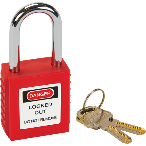 Lock for Lockouts, Safety Padlock, Keyed Different, Thermoplastic, 1-1/2" Width Equipex