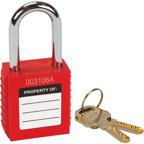 Lock for Lockouts, Safety Padlock, Keyed Different, Thermoplastic, 1-1/2" Width Equipex