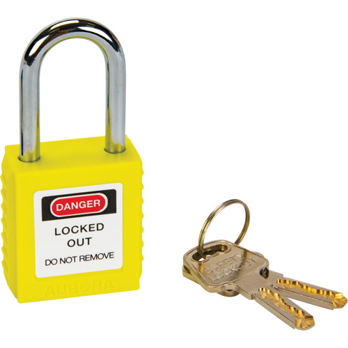 Lock for Lockouts, Safety Padlock, Keyed Different, Thermoplastic, 1-1/2" Width Equipex