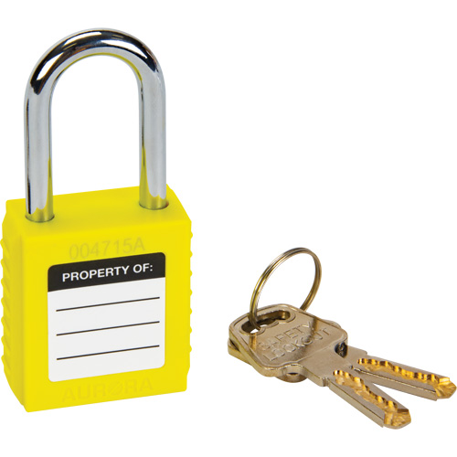 Lock for Lockouts, Safety Padlock, Keyed Different, Thermoplastic, 1-1/2" Width Equipex