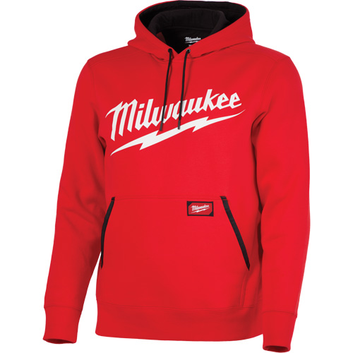 Chandail &agrave; capuchon de poids moyen avec logo Milwaukee, Hommes, Petit, Rouge Equipex