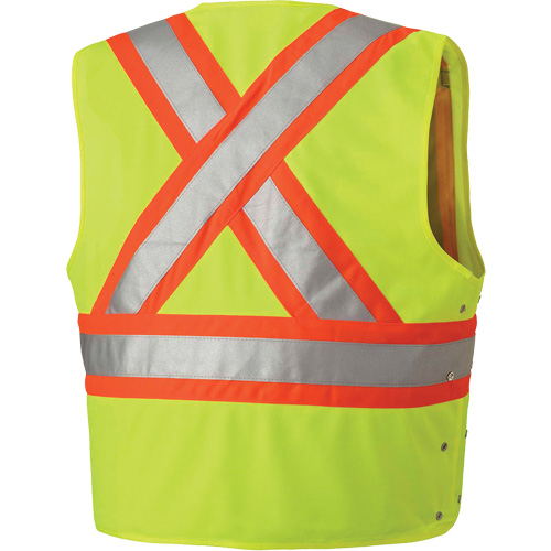 131 Veste de s&eacute;curit&eacute; avec c&ocirc;t&eacute;s r&eacute;glables, Jaune lime haute visibilit&eacute;, 6T-Grand/7T-Grand, Polyester Equipex