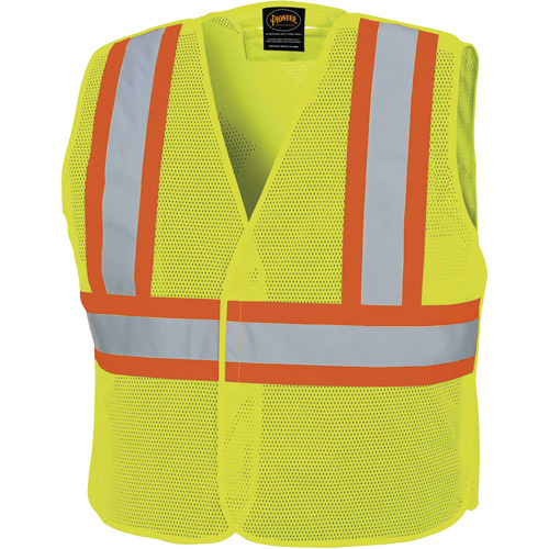 598P Tear-Away Mesh Safety Vest, High Visibility Lime-Yellow, Medium/Small, Polyester Equipex