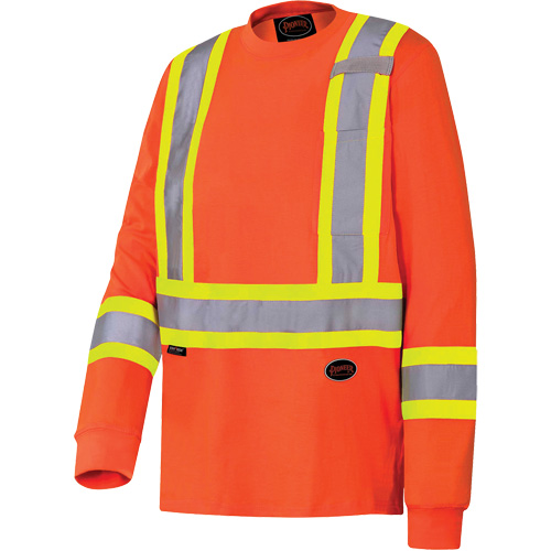 6981 Chandail de s&eacute;curit&eacute; &agrave; manches longues, Coton, Petit, Orange haute visibilit&eacute; Equipex
