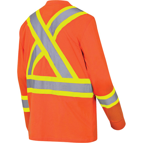 6981 Chandail de s&eacute;curit&eacute; &agrave; manches longues, Coton, Petit, Orange haute visibilit&eacute; Equipex