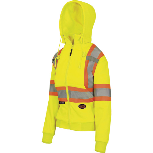6925W Women's Zip Style Hoodie, X-Small, High Visibility Yellow Equipex