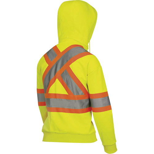 6925W Women's Zip Style Hoodie, X-Small, High Visibility Yellow Equipex