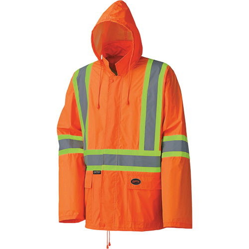 5598 Combinaison de pluie imperm&eacute;able et l&eacute;g&egrave;re, Polyester/PVC, Petit, Orange haute visibilit&eacute; Equipex
