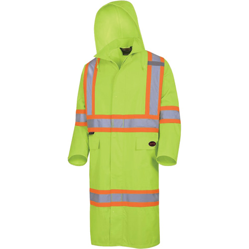 5631 Manteau long imperm&eacute;able The Rock 300D, Polyester, Petit, Jaune lime haute visibilit&eacute; Equipex