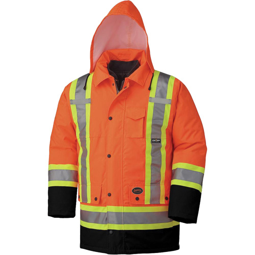 5020BB Manteau de s&eacute;curit&eacute; 7 en 1 imperm&eacute;able, Orange haute visibilit&eacute;, 2T-Grand Equipex
