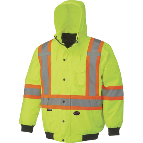 5023 Veste aviateur imperm&eacute;able 7 en 1, Polyester, Jaune lime haute visibilit&eacute;, Petit Equipex