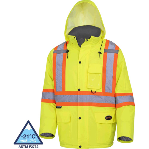 5031 Manteau de s&eacute;curit&eacute; matelass&eacute; imperm&eacute;able, Jaune lime haute visibilit&eacute;, Petit Equipex
