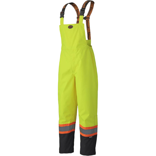 5405 300D Trilobal Ripstop Waterproof Bib Pants, Polyester, X-Small, High Visibility Lime-Yellow Equipex