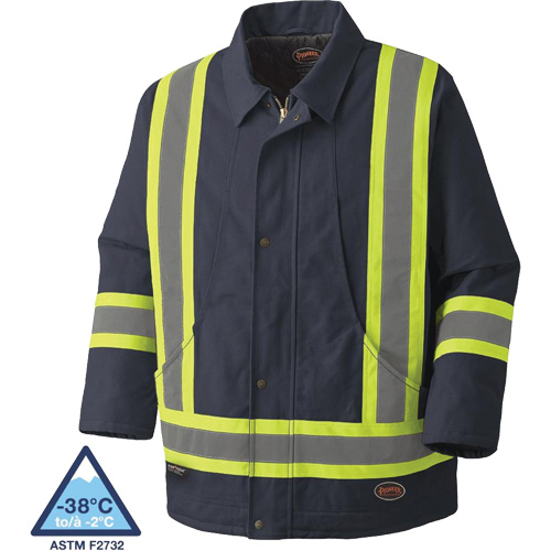 5535A Quilted Duck Parka, Navy Blue, Small Equipex