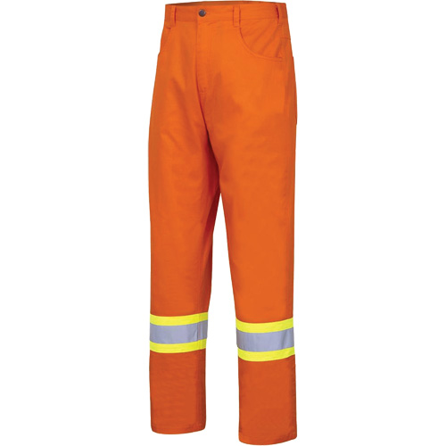 4461 Ultra-Cool Safety Pants, Cotton, 30, High Visibility Orange Equipex